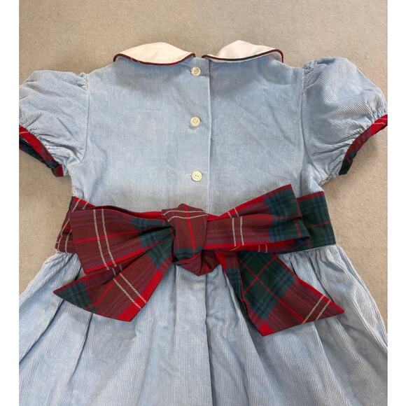 Beaufort Bonnet Company Cindy Lou Sash dress Barrington blue sz 6 plaid holiday - Picture 10 of 10
